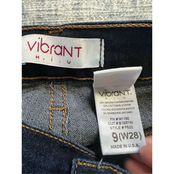 Vibrant MiU Dark Blue Wash Ultra High Rise Bell Flare Leg Jeans W28 / Junior's 9 - Picture 4 of 8